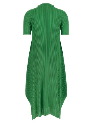 Bicolor Polyester Midi Dress