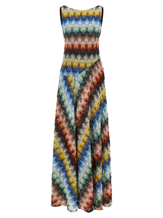 Multicolor Viscose Long Dress