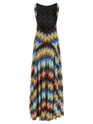 Multicolor Viscose Long Dress