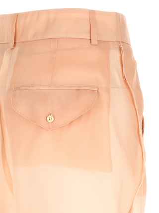 Multicolor Silk Casual Pants