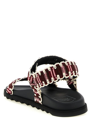 Multicolor Polyester Flat Sandals