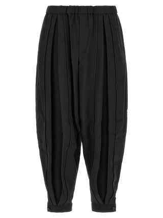 Black Polyester Casual Pants