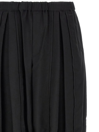 Black Polyester Casual Pants