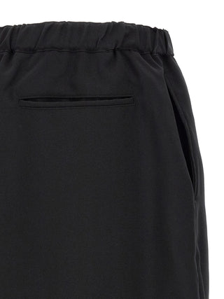 Black Polyester Casual Pants