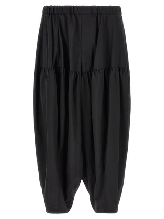 Black Polyester Casual Pants