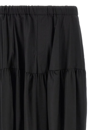 Black Polyester Casual Pants