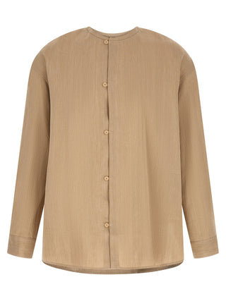 Blusa beige de lino  