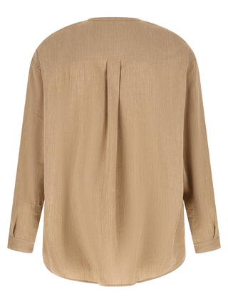 Blusa beige de lino  