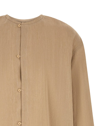 Blusa beige de lino  
