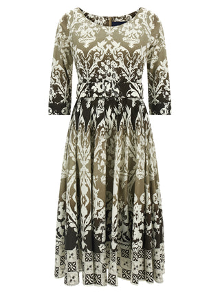 Multicolor Cotton Midi Dress