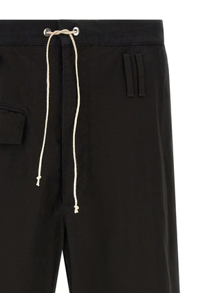 Black Cotton Casual Pants