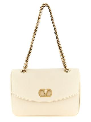 White Lamb Leather Shoulder Bag