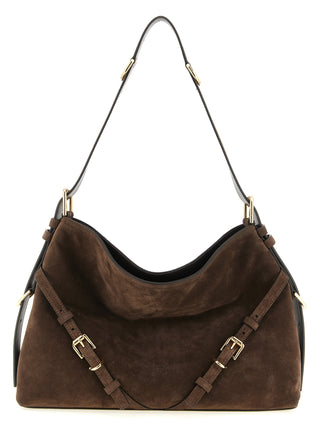 Bolso de hombro marrón de becerro