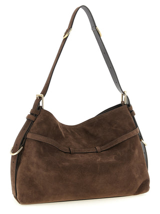 Bolso de hombro marrón de becerro