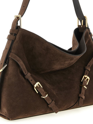 Bolso de hombro marrón de becerro