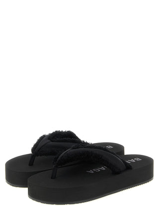 Black Viscose Slides