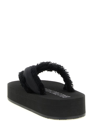 Black Viscose Slides