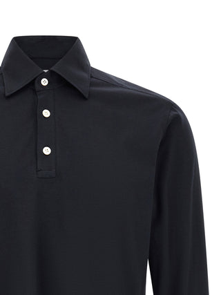 Blue Cotton Polo Shirt