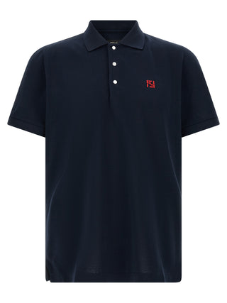 Blue Cotton Polo Shirt