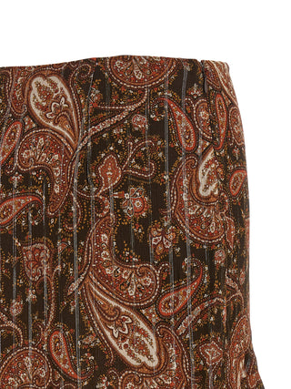 Brown Viscose Mini Skirt