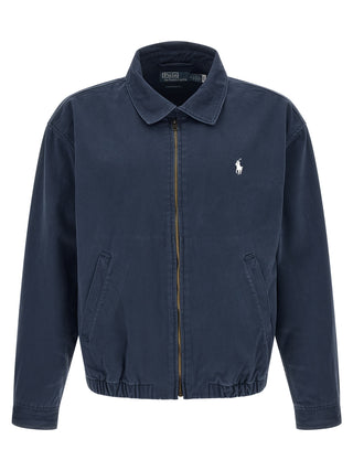 Chaqueta larga de algodón azul