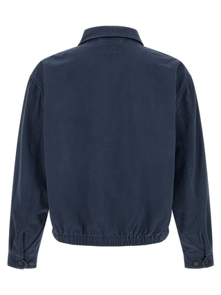 Chaqueta larga de algodón azul