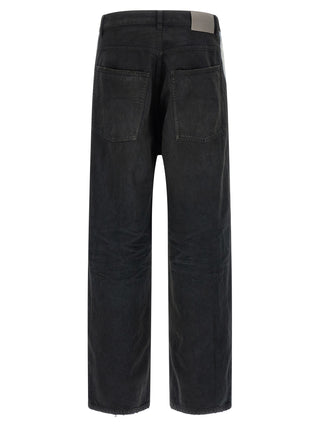 Black Cotton Flared Jeans