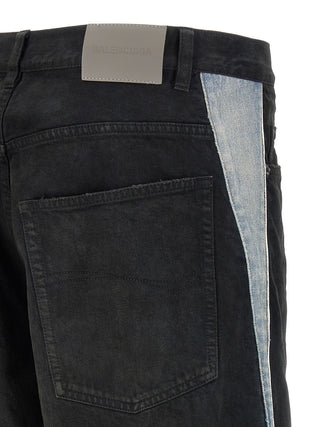 Black Cotton Flared Jeans