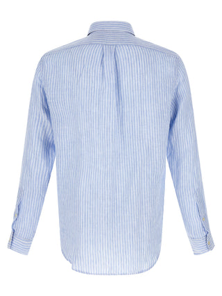 Blusa de lino azul