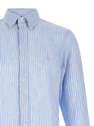 Blusa de lino azul