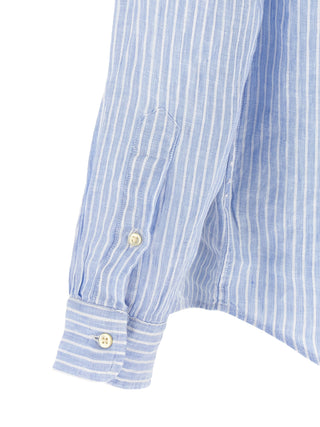 Blusa de lino azul