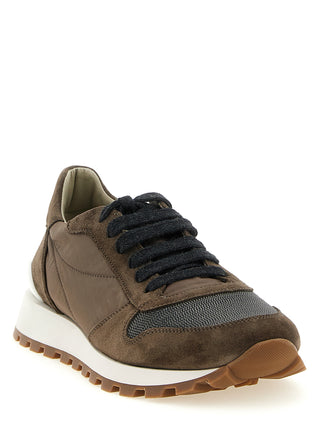 Bicolor Calfskin Athletic Sneakers