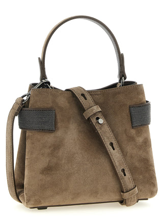 Bolso de mano marrón de becerro