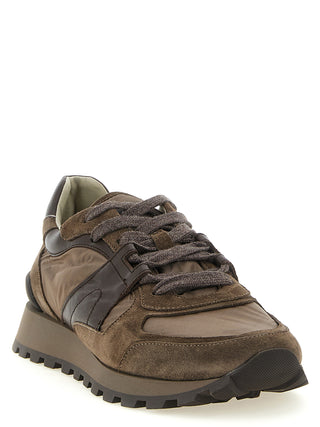 Bicolor Calfskin Athletic Sneakers