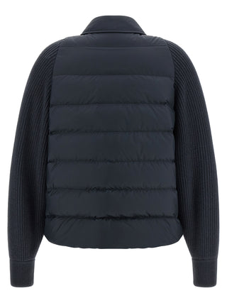 Blue Polyester Full-Length Jacket