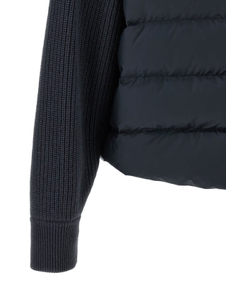 Blue Polyester Full-Length Jacket