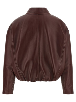 Chaqueta de piel de becerro burdeos