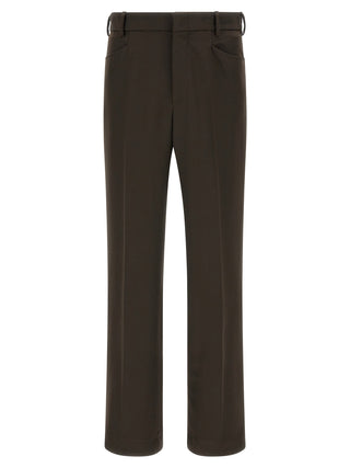 Brown Polyester Casual Pants