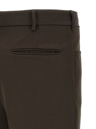 Brown Polyester Casual Pants