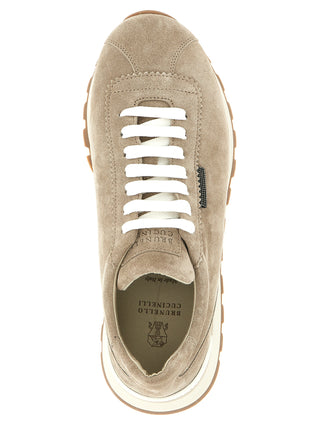 Beige Calfskin Athletic Sneakers
