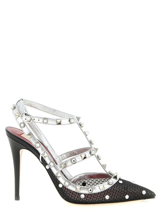 Zapatos de tacón alto multicolor de poliéster