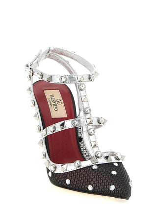 Zapatos de tacón alto multicolor de poliéster