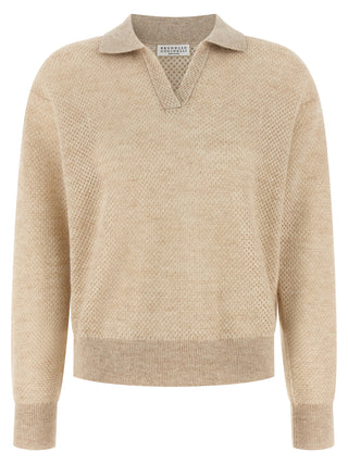 Gold Wool Polo Shirt