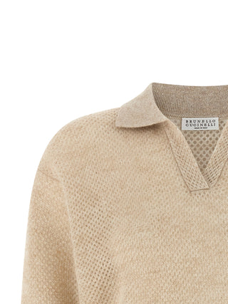 Gold Wool Polo Shirt
