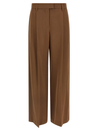 Brown Virgin Wool Casual Pants