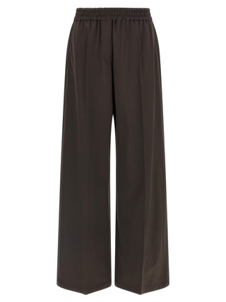 Brown Virgin Wool Casual Pants
