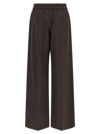 Brown Virgin Wool Casual Pants