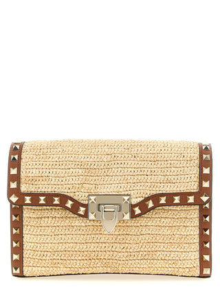 Beige Straw Crossbody Bag