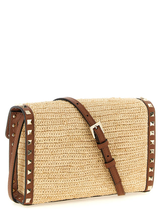 Beige Straw Crossbody Bag