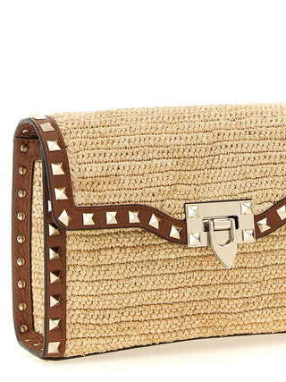 Beige Straw Crossbody Bag